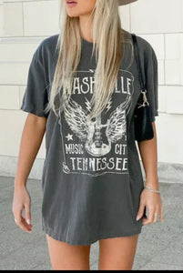 Nashville Music City Gray T Shirt