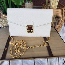 Load image into Gallery viewer, Inspired White Leather Monogram Embossed Crossbody
