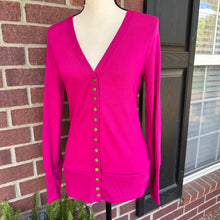 Load image into Gallery viewer, Anna Hot Pink Snap Cardigan
