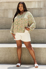 Load image into Gallery viewer, HEYSON She&#39;s Blossoming Full Size Balloon Sleeve Floral Blouse
