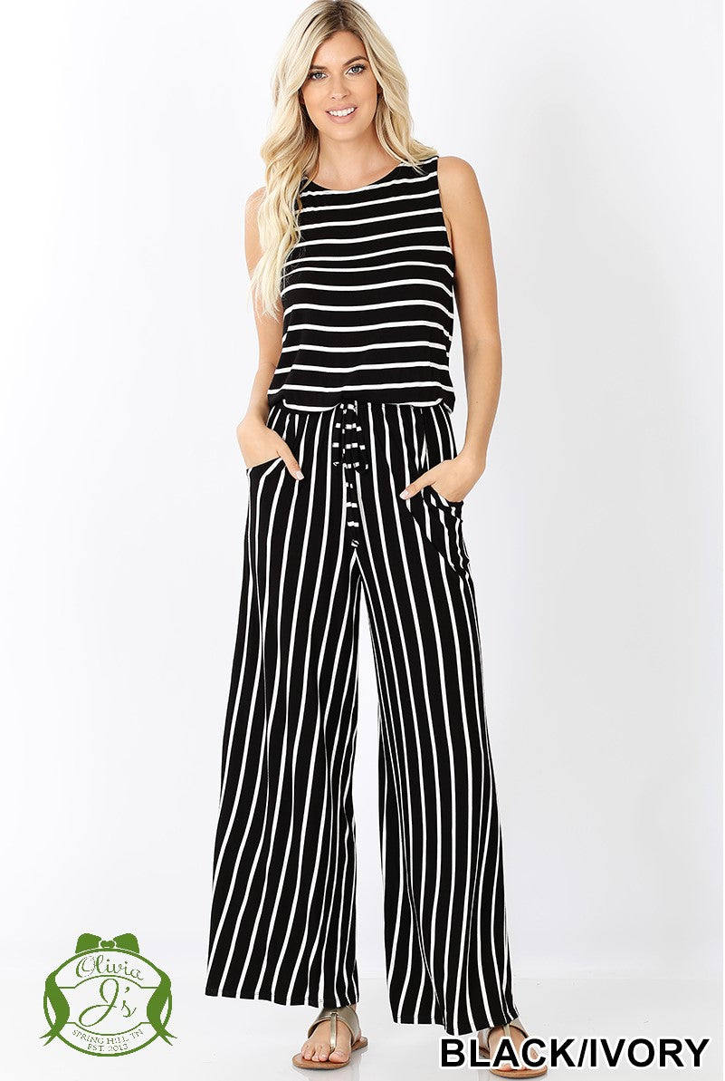 Ready for Anything Pinstripe Jumpsuit